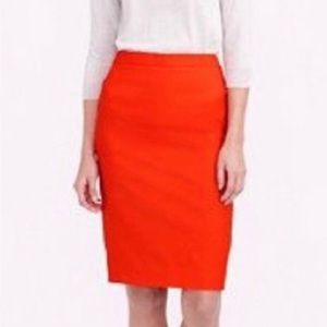 JCREW No 2 Pencil Skirt, Size 12-Orange
